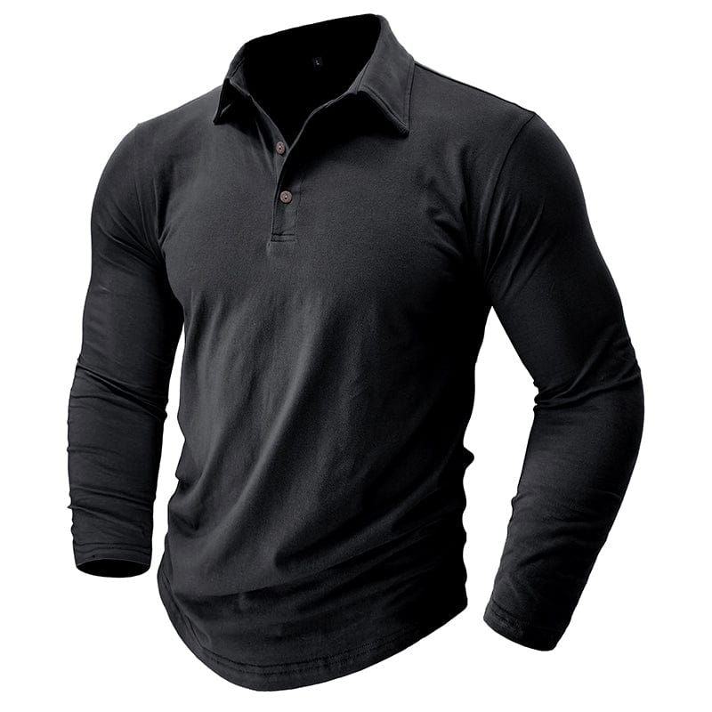 Polo Manga Longa Slim Fit Ajustada