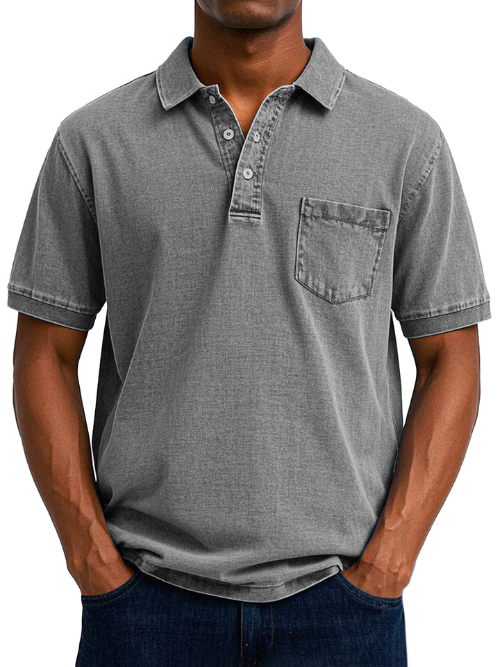 Camisa Polo Jeans com Bolso