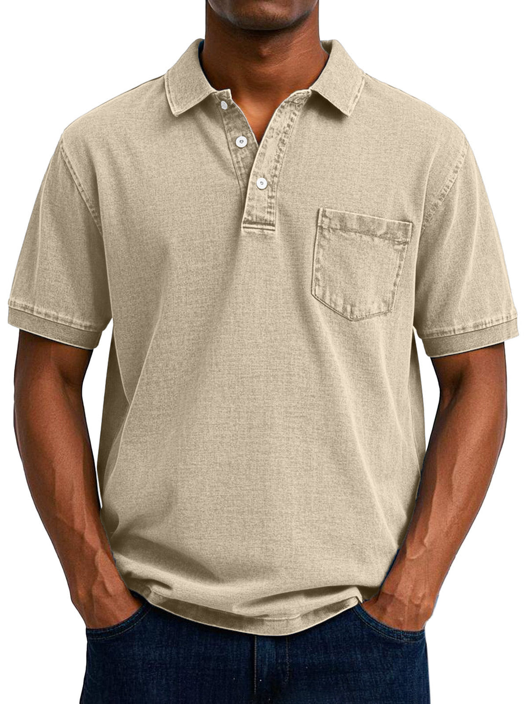 Camisa Polo Jeans com Bolso