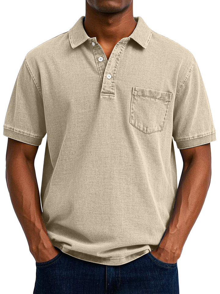 Camisa Polo Jeans com Bolso