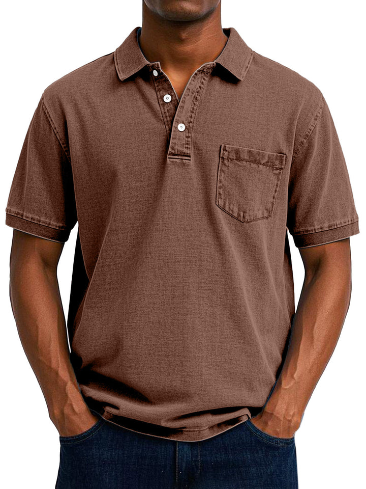 Camisa Polo Jeans com Bolso