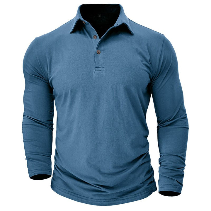 Polo Manga Longa Slim Fit Ajustada
