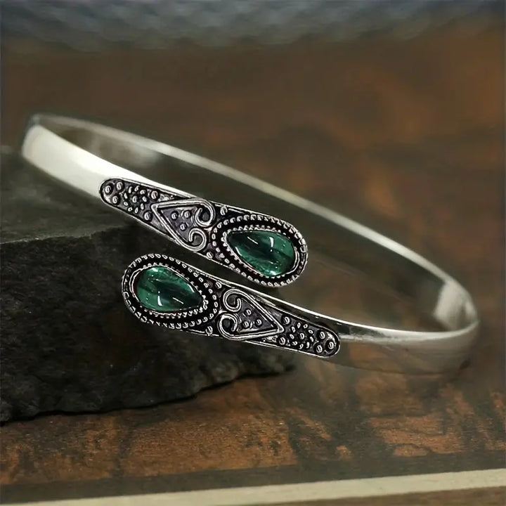 Pulseira Esmeralda Gertrude Prateada