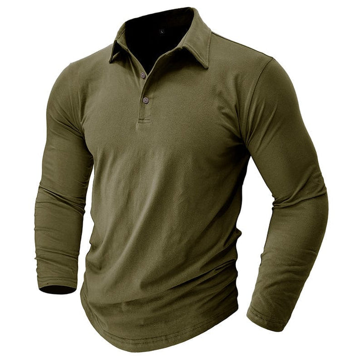 Polo Manga Longa Slim Fit Ajustada