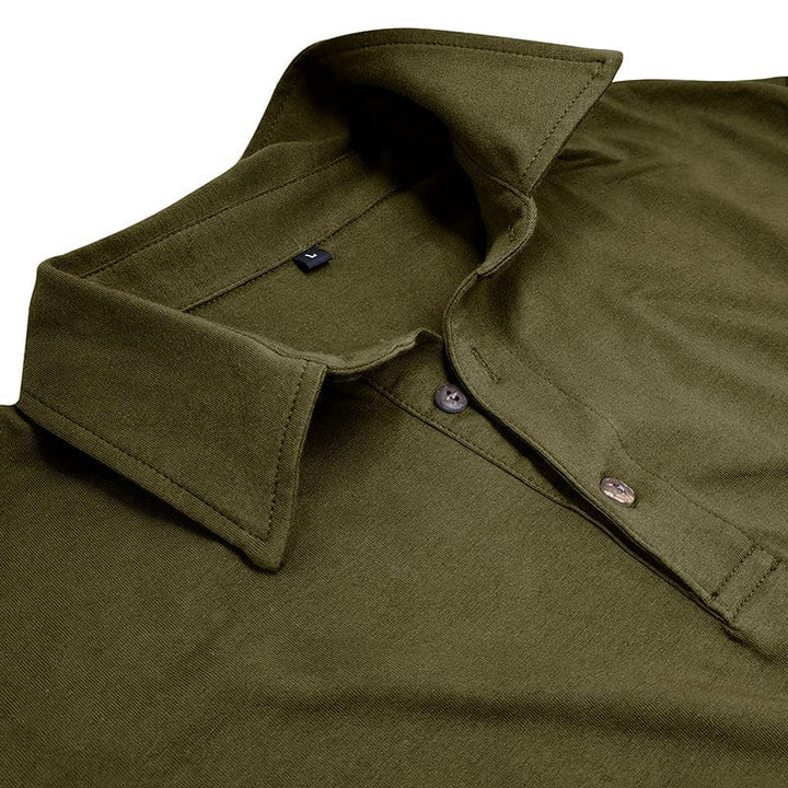 Polo Manga Longa Slim Fit Ajustada