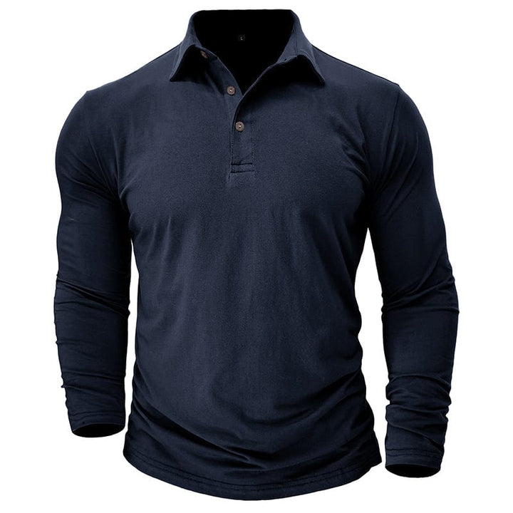 Polo Manga Longa Slim Fit Ajustada