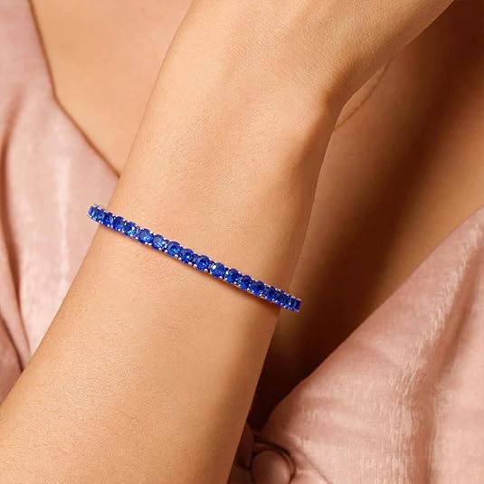 Pulseira de Tênis de Safira