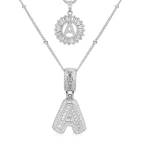 Conjunto de Colares Letra Inicial Cravejada