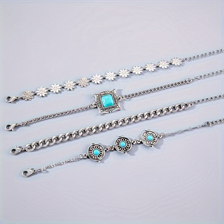 Conjunto de Pulseiras Turquesa Boho