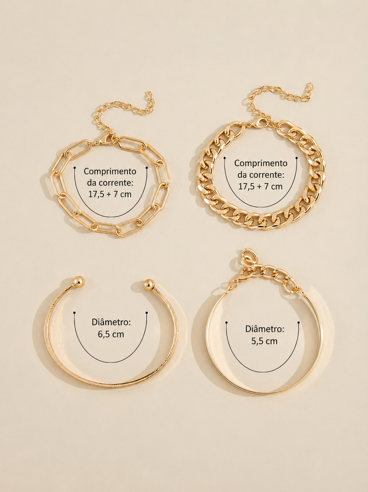 Conjunto de Pulseiras Amour