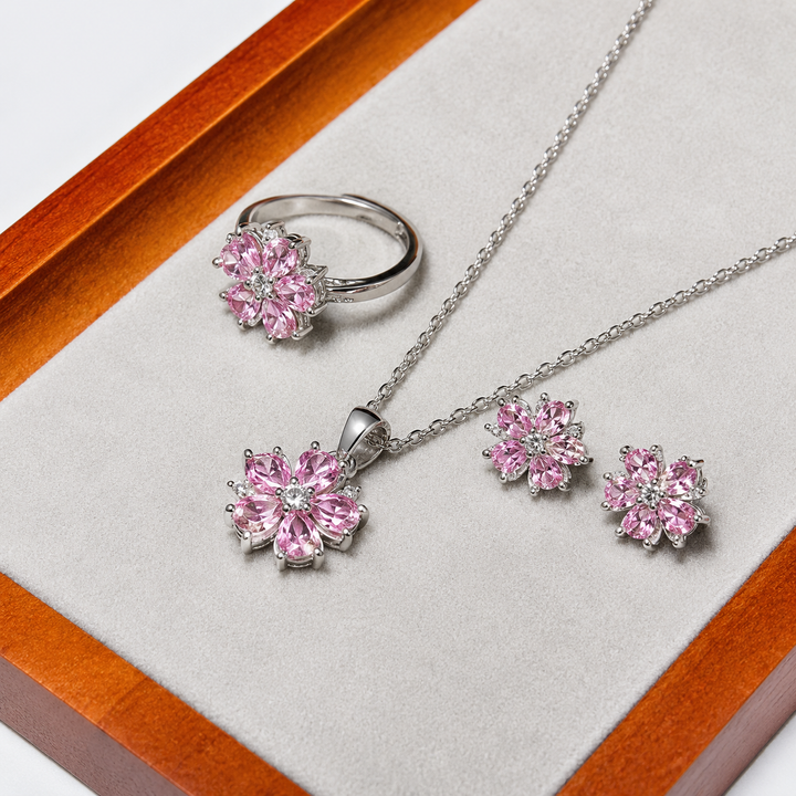 Conjunto de Joias Flor de Ametista