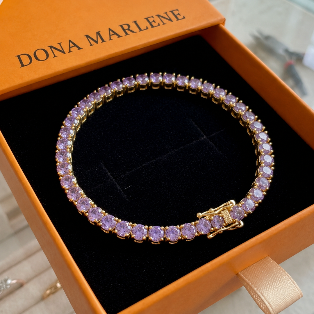 Pulseira de Tênis Ametista