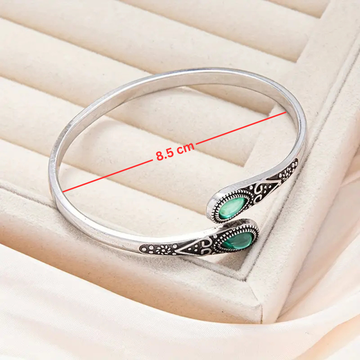 Pulseira Esmeralda Gertrude Prateada