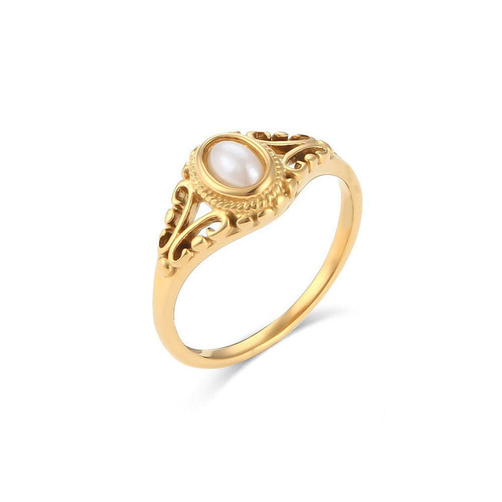 Anel Pérola Vintage Dourado