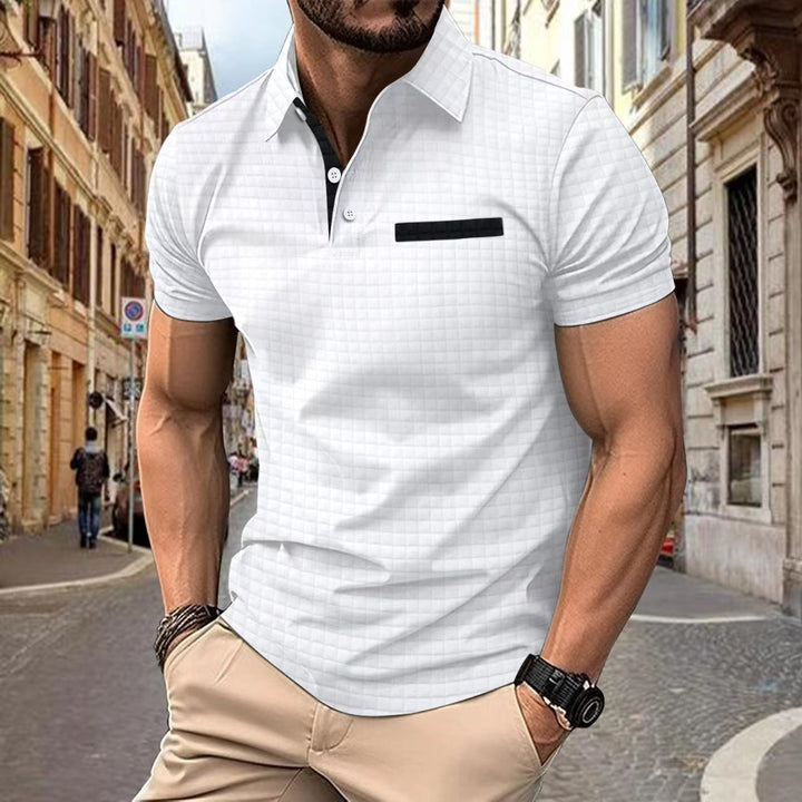 Polo Masculina Efeito Matelassê