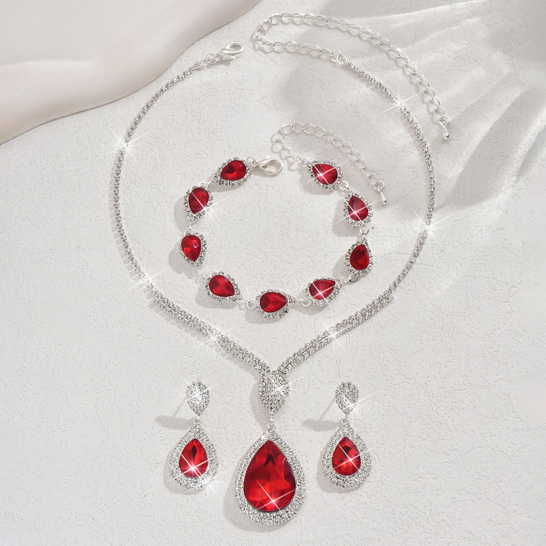 Conjunto de Joias Gota Rubi