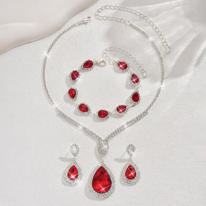 Conjunto de Joias Gota Rubi