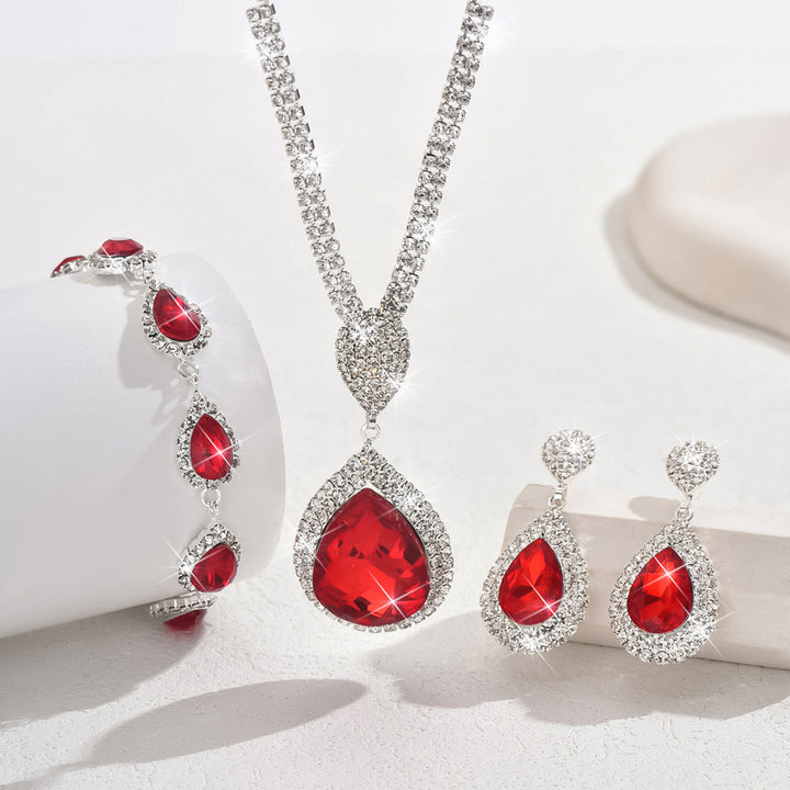Conjunto de Joias Gota Rubi