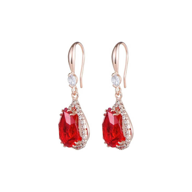 Brincos Gota de Rubi Rosé