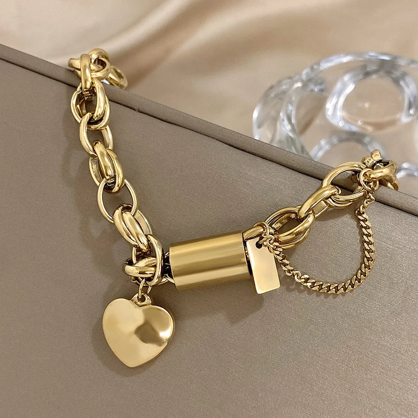 Pulseira Coração de Ouro