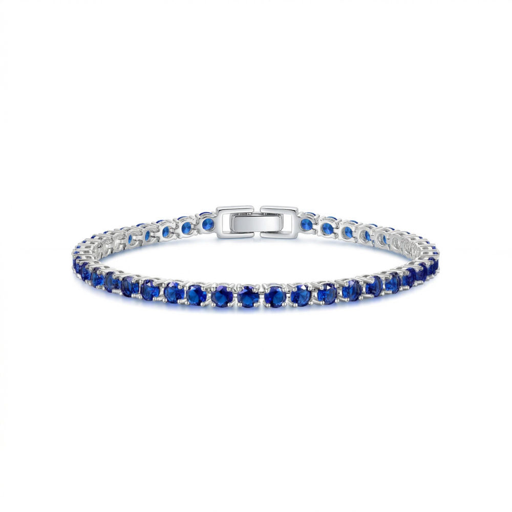 Pulseira de Tênis de Safira