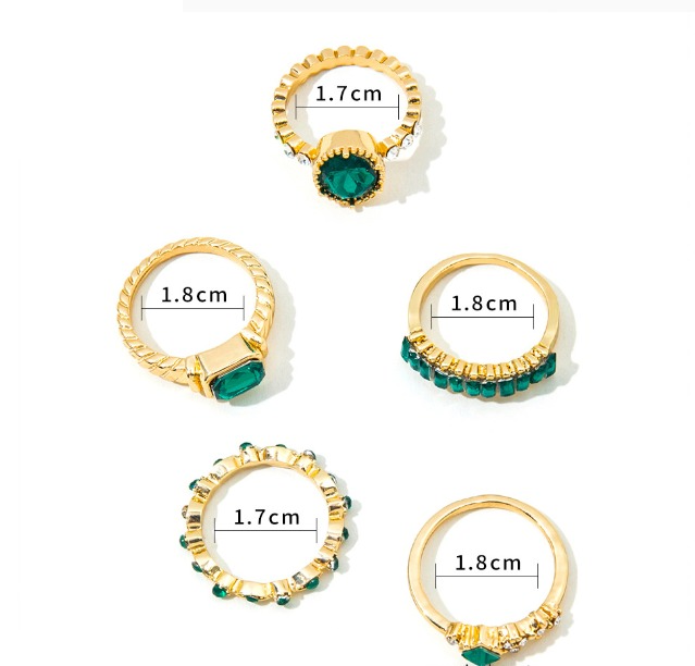 Conjunto de Anéis de Esmeralda Zarina