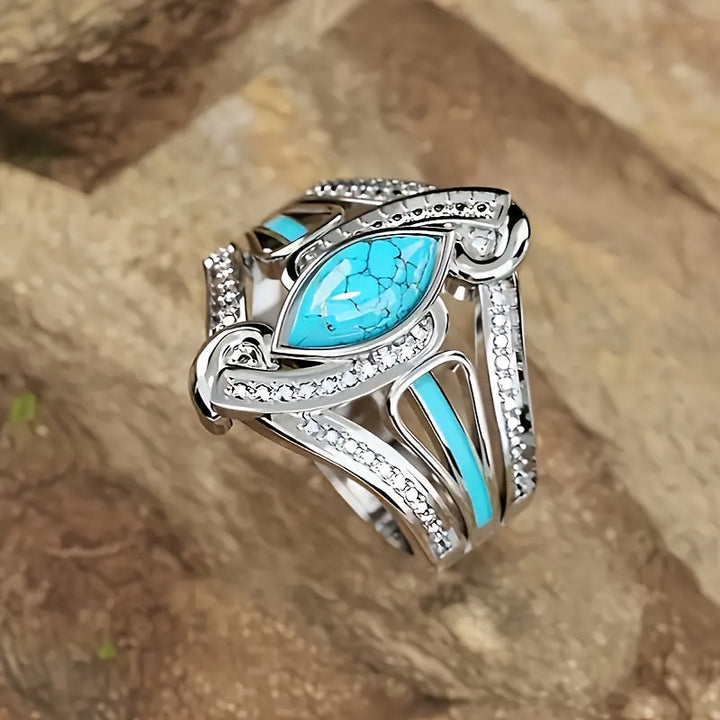 Anel Turquesa Marquise Statement