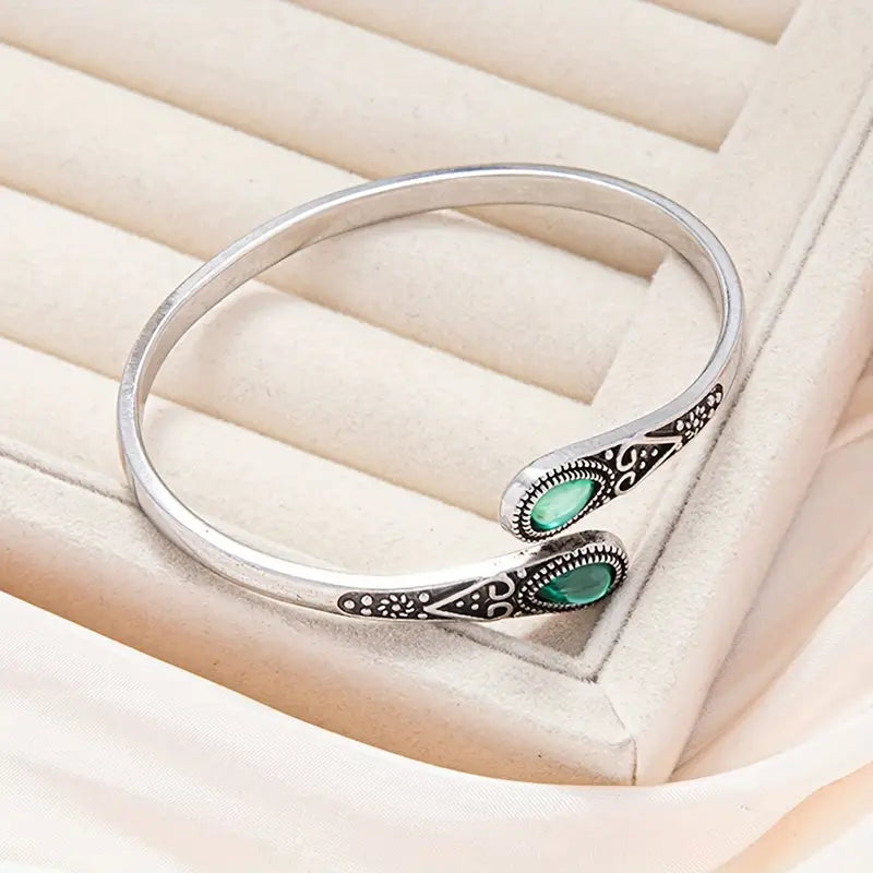 Pulseira Esmeralda Gertrude Prateada