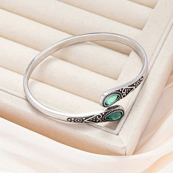 Pulseira Esmeralda Gertrude Prateada