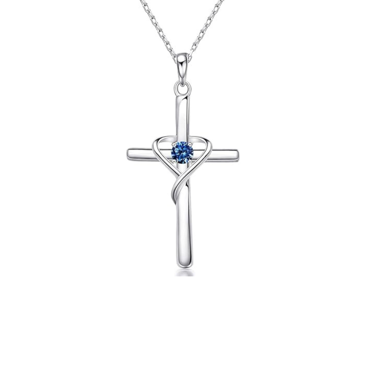 Colar Cruz de Safira
