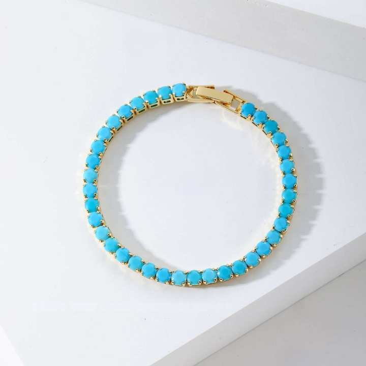 Pulseira de Tênis Turquesa
