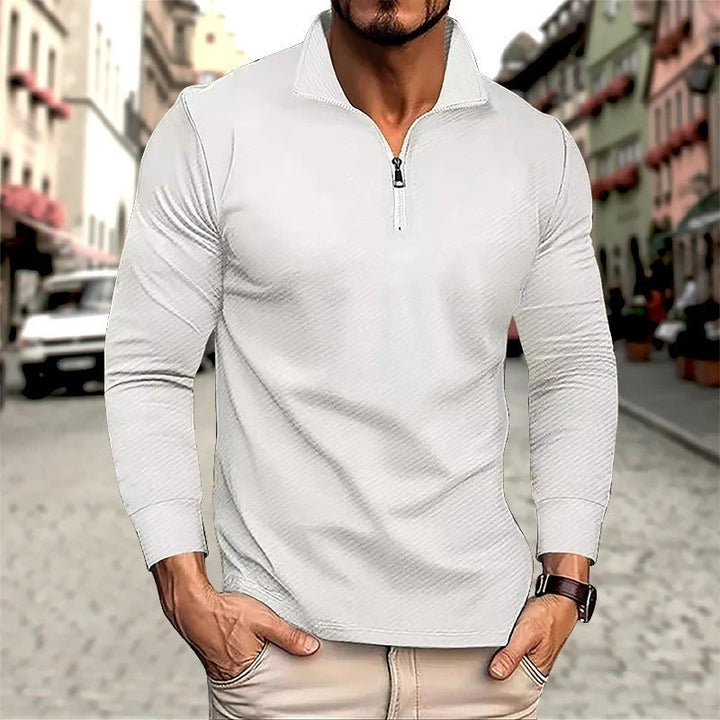 Camisa Polo Manga Longa com Zíper